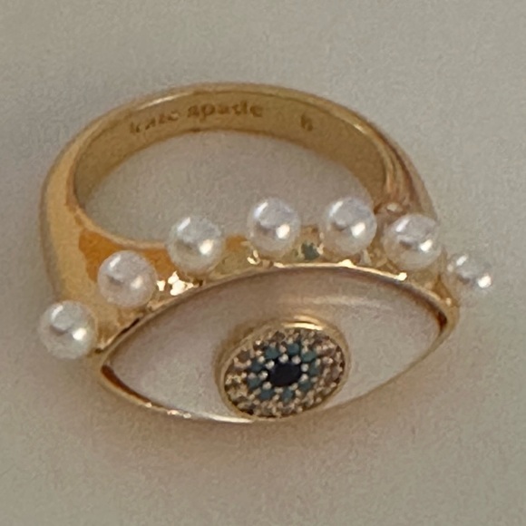 Kate spade gold Evil eye Ring size 8 - Picture 9 of 10